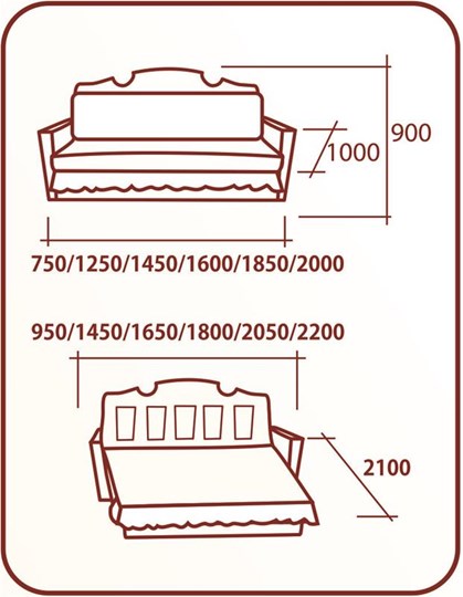 Прямой диван Аккордеон Бук 120 Радуга в Тамбове - изображение 1